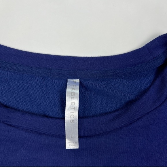 Fabletics Navy Blue Long Sleeve Luxe Cinched Pullover Sweatshirt - Picture 3 of 5